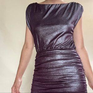 Alice + Olivia Stretch Metallic Bodycon Dress Sz S